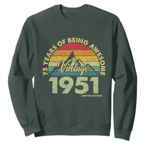 75th Birthday Sweatshirt Vintage 1951 Limited Edition 75 Year Old Gift