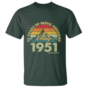 75th Birthday T Shirt Vintage 1951 Limited Edition 75 Year Old Gift