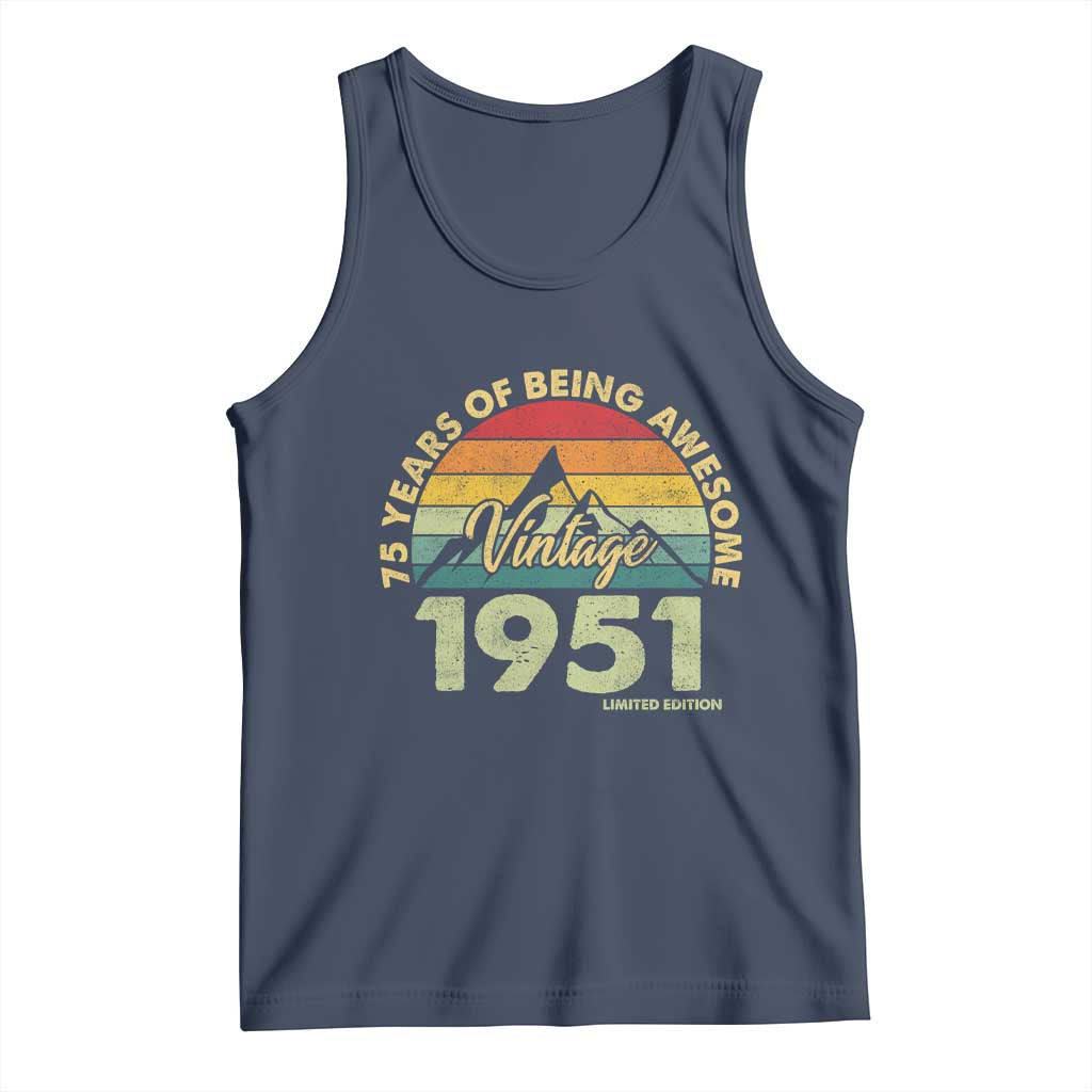 75th Birthday Tank Top Vintage 1951 Limited Edition 75 Year Old Gift