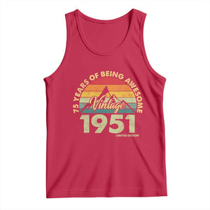 75th Birthday Tank Top Vintage 1951 Limited Edition 75 Year Old Gift