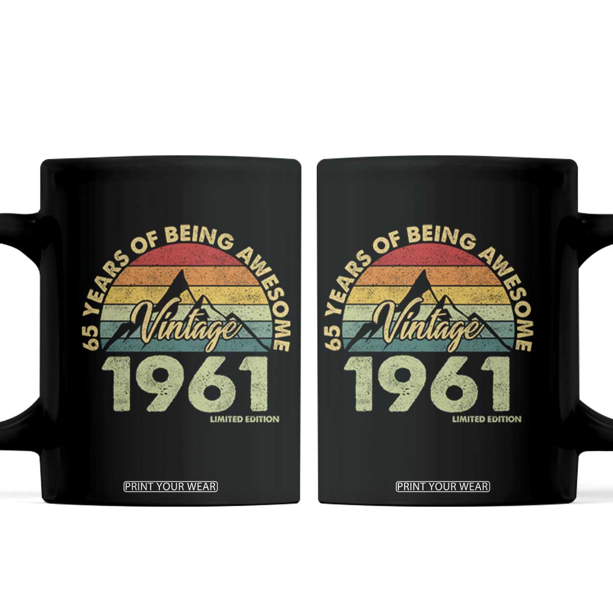 65th Birthday Coffee Mug Vintage 1961 Limited Edition 65 Year Old Gift