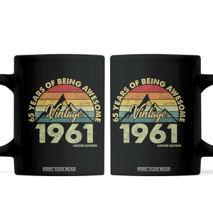65th Birthday Coffee Mug Vintage 1961 Limited Edition 65 Year Old Gift
