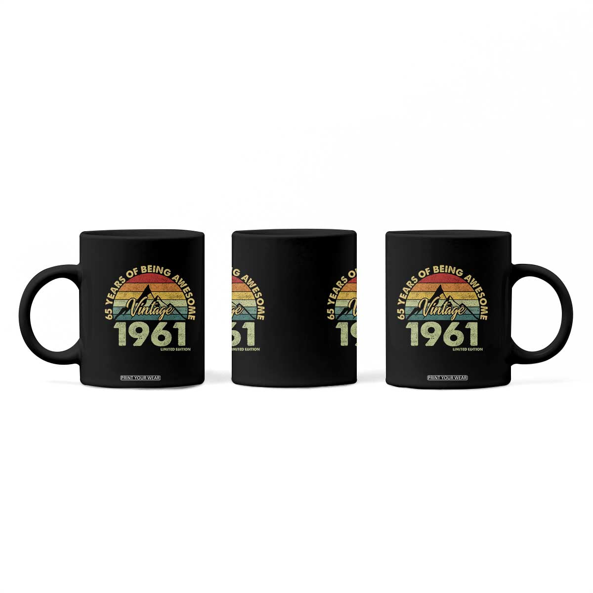 65th Birthday Coffee Mug Vintage 1961 Limited Edition 65 Year Old Gift