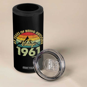 65th Birthday 4 in 1 Can Cooler Tumbler Vintage 1961 Limited Edition 65 Year Old Gift