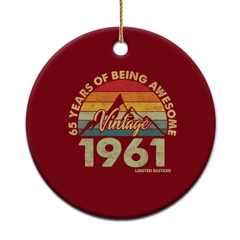 65th Birthday Ceramic Ornament Vintage 1961 Limited Edition 65 Year Old Gift TS10 1pc Red Print Your Wear