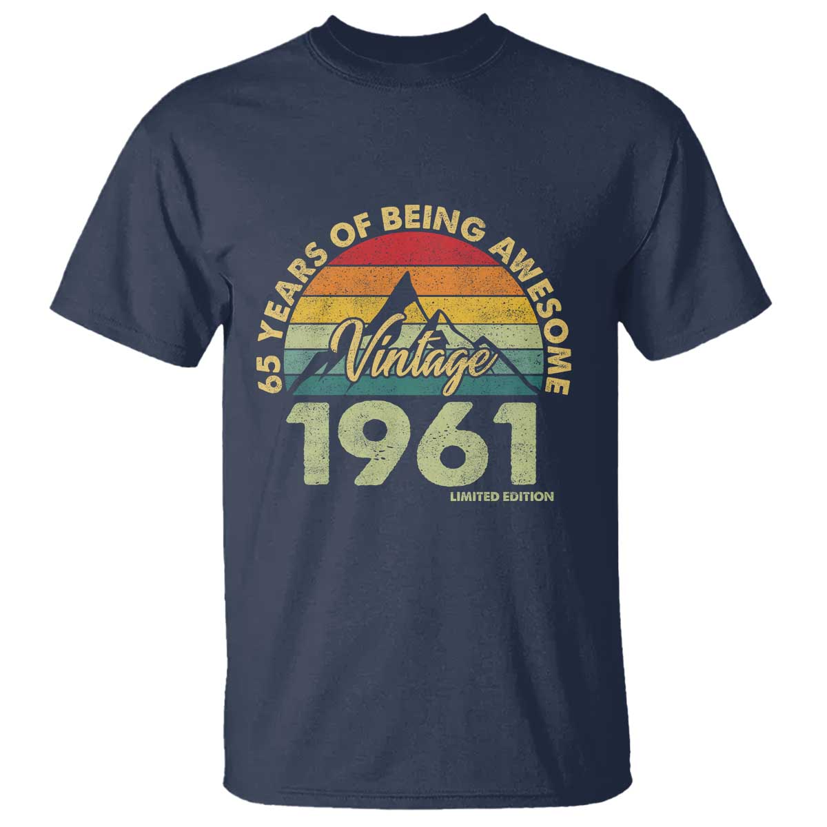 65th Birthday T Shirt Vintage 1961 Limited Edition 65 Year Old Gift