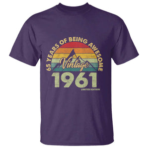 65th Birthday T Shirt Vintage 1961 Limited Edition 65 Year Old Gift