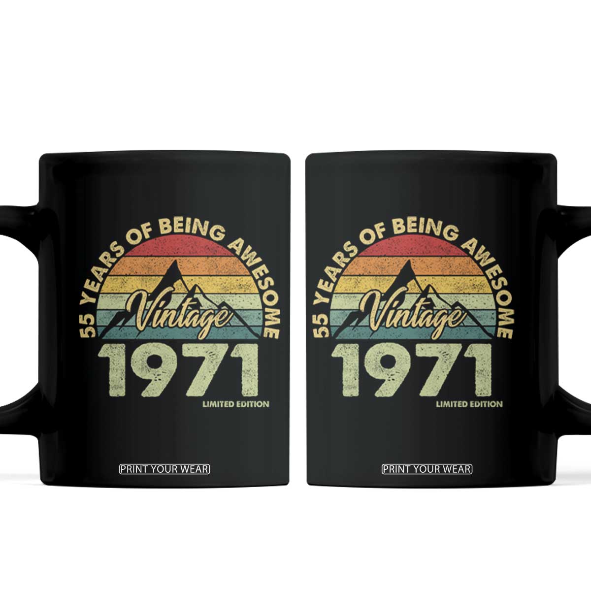55th Birthday Coffee Mug Vintage 1971 Limited Edition 55 Year Old Gift