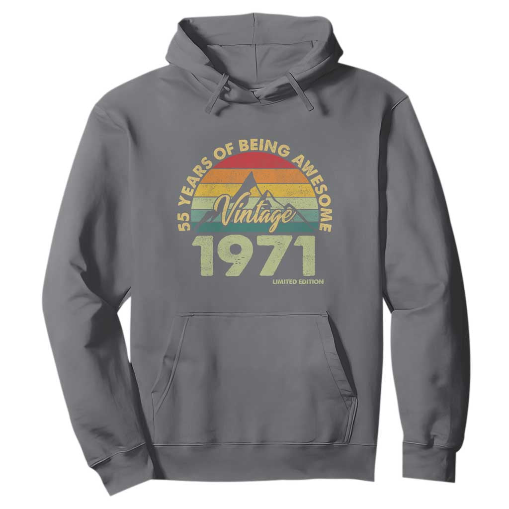 55th Birthday Hoodie Vintage 1971 Limited Edition 55 Year Old Gift