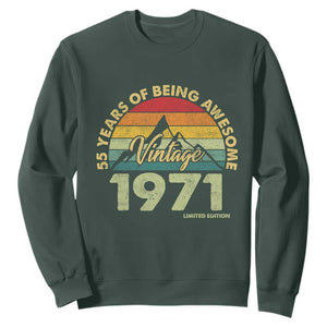 55th Birthday Sweatshirt Vintage 1971 Limited Edition 55 Year Old Gift
