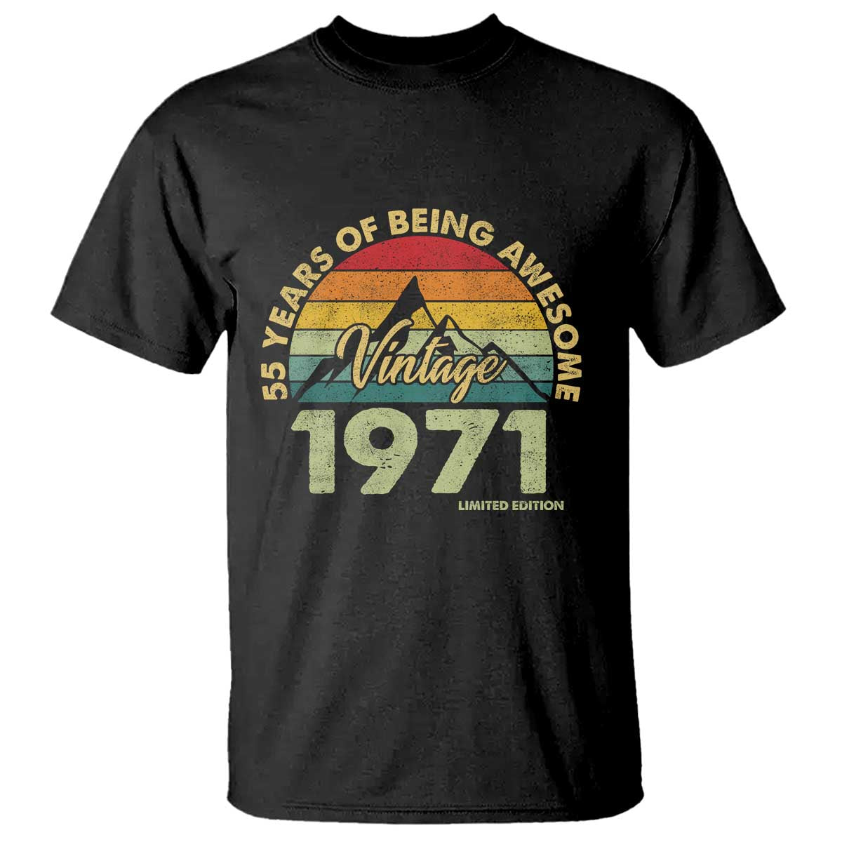 55th Birthday T Shirt Vintage 1971 Limited Edition 55 Year Old Gift TS10 Black Print Your Wear