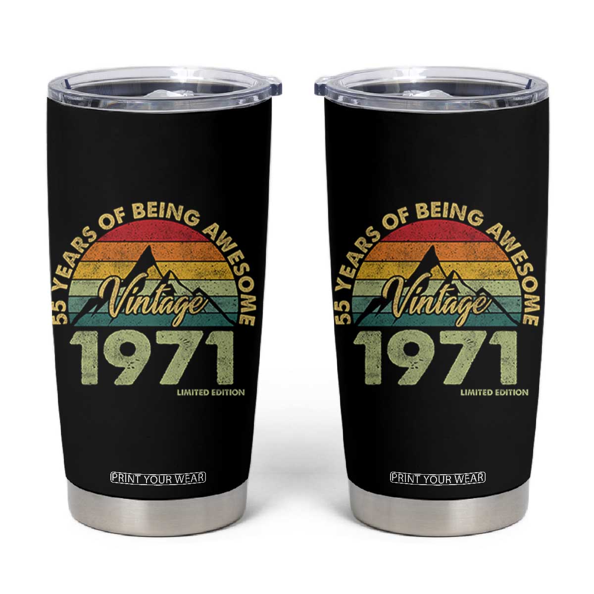 55th Birthday Tumbler Cup Vintage 1971 Limited Edition 55 Year Old Gift