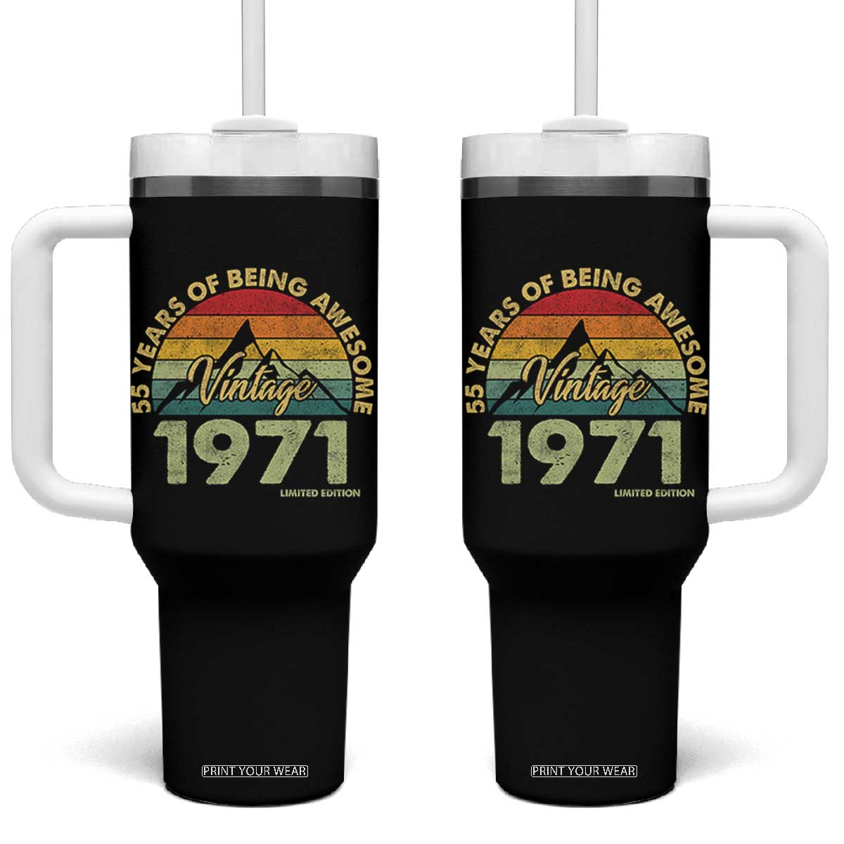 55th Birthday Tumbler With Handle Vintage 1971 Limited Edition 55 Year Old Gift