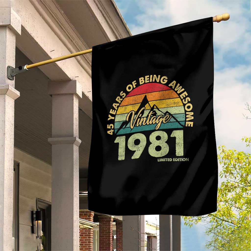45th Birthday Garden Flag Vintage 1981 Limited Edition 45 Year Old Gift