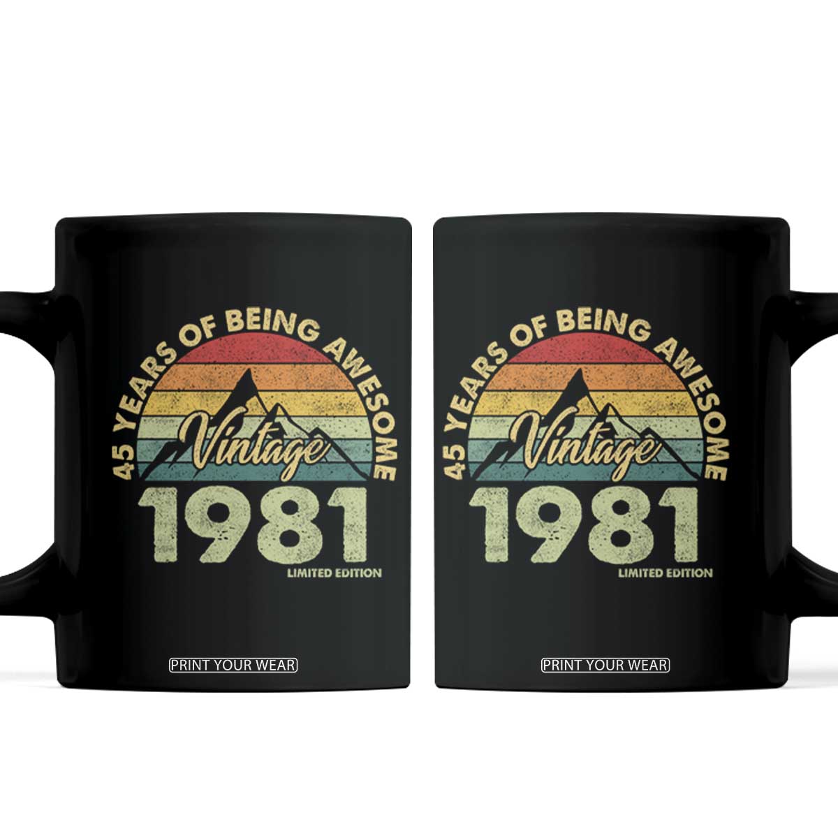 45th Birthday Coffee Mug Vintage 1981 Limited Edition 45 Year Old Gift