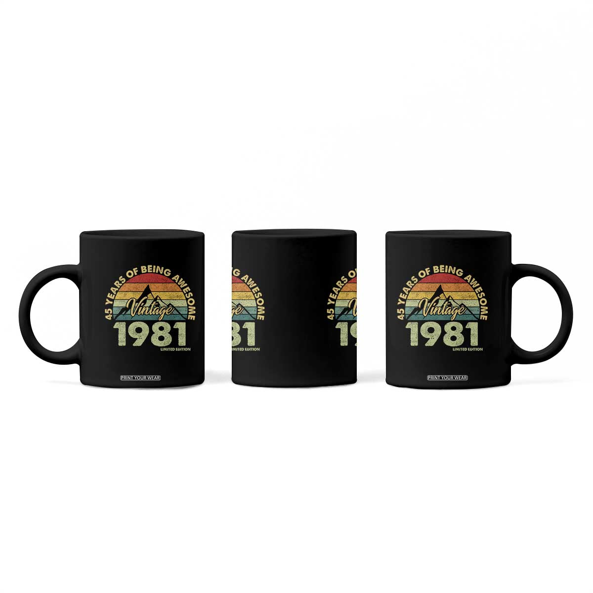 45th Birthday Coffee Mug Vintage 1981 Limited Edition 45 Year Old Gift