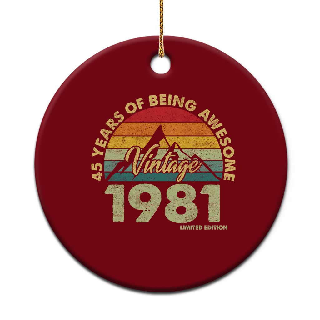 45th Birthday Ceramic Ornament Vintage 1981 Limited Edition 45 Year Old Gift TS10 1pc Red Print Your Wear