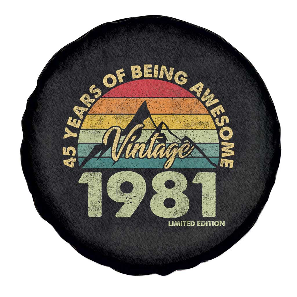 45th Birthday Spare Tire Cover Vintage 1981 Limited Edition 45 Year Old Gift