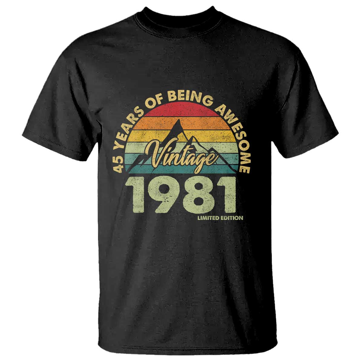 45th Birthday T Shirt Vintage 1981 Limited Edition 45 Year Old Gift
