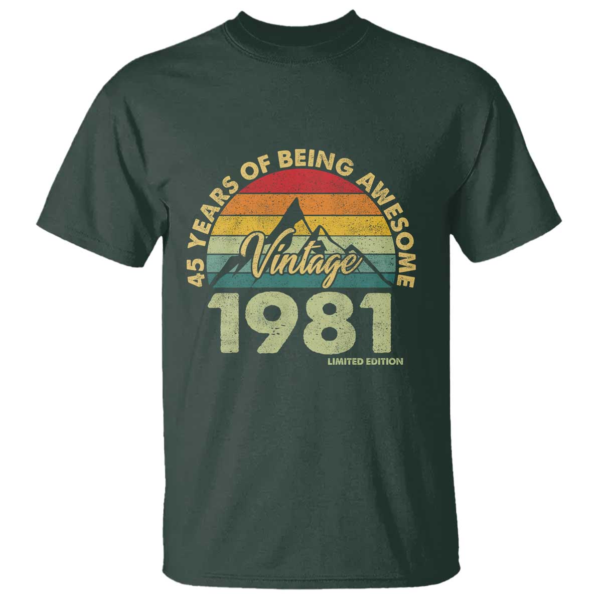 45th Birthday T Shirt Vintage 1981 Limited Edition 45 Year Old Gift