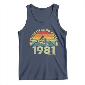 45th Birthday Tank Top Vintage 1981 Limited Edition 45 Year Old Gift