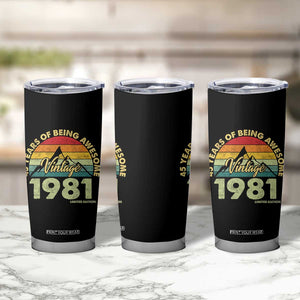 45th Birthday Tumbler Cup Vintage 1981 Limited Edition 45 Year Old Gift