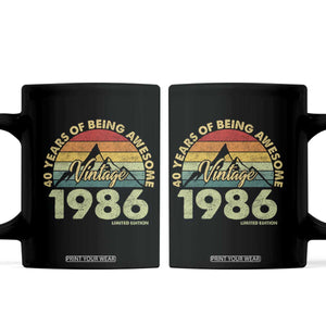 40th Birthday Coffee Mug Vintage 1986 Limited Edition 40 Year Old Gift