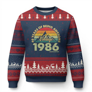 40th Birthday Ugly Christmas Sweater Vintage 1986 Limited Edition 40 Year Old Gift