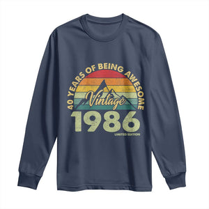 40th Birthday Long Sleeve Shirt Vintage 1986 Limited Edition 40 Year Old Gift