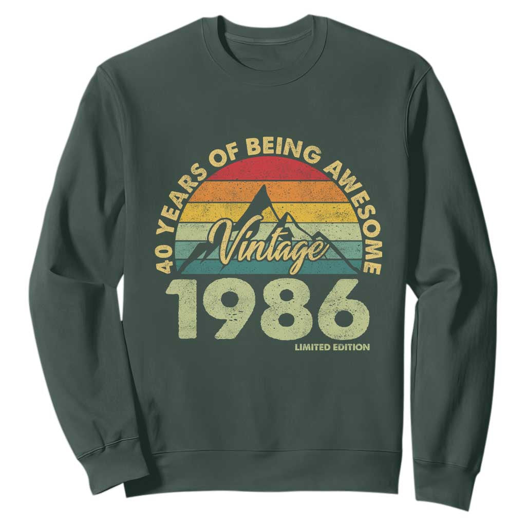 40th Birthday Sweatshirt Vintage 1986 Limited Edition 40 Year Old Gift