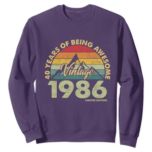 40th Birthday Sweatshirt Vintage 1986 Limited Edition 40 Year Old Gift