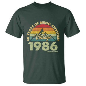 40th Birthday T Shirt Vintage 1986 Limited Edition 40 Year Old Gift