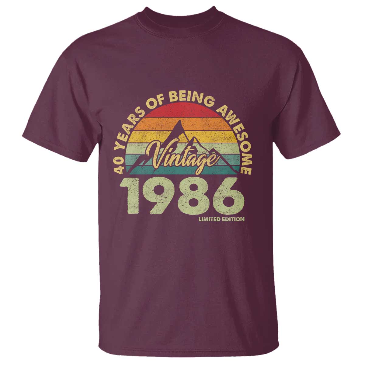 40th Birthday T Shirt Vintage 1986 Limited Edition 40 Year Old Gift