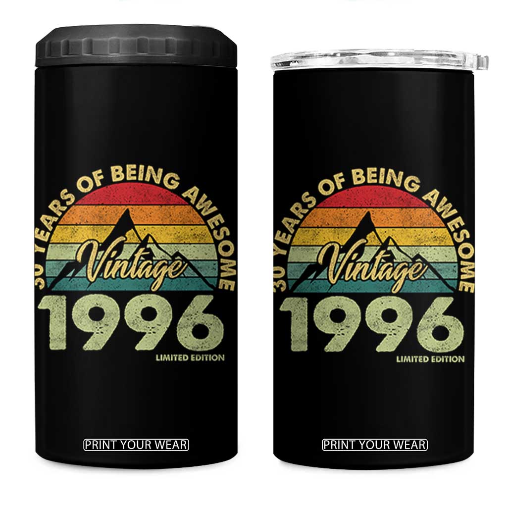 30th Birthday 4 in 1 Can Cooler Tumbler Vintage 1996 Limited Edition 30 Year Old Gift