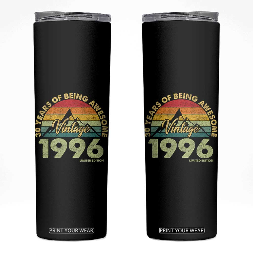 30th Birthday Skinny Tumbler Vintage 1996 Limited Edition 30 Year Old Gift