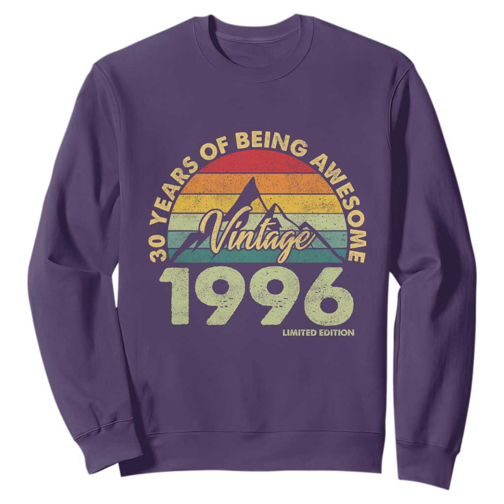 30th Birthday Sweatshirt Vintage 1996 Limited Edition 30 Year Old Gift