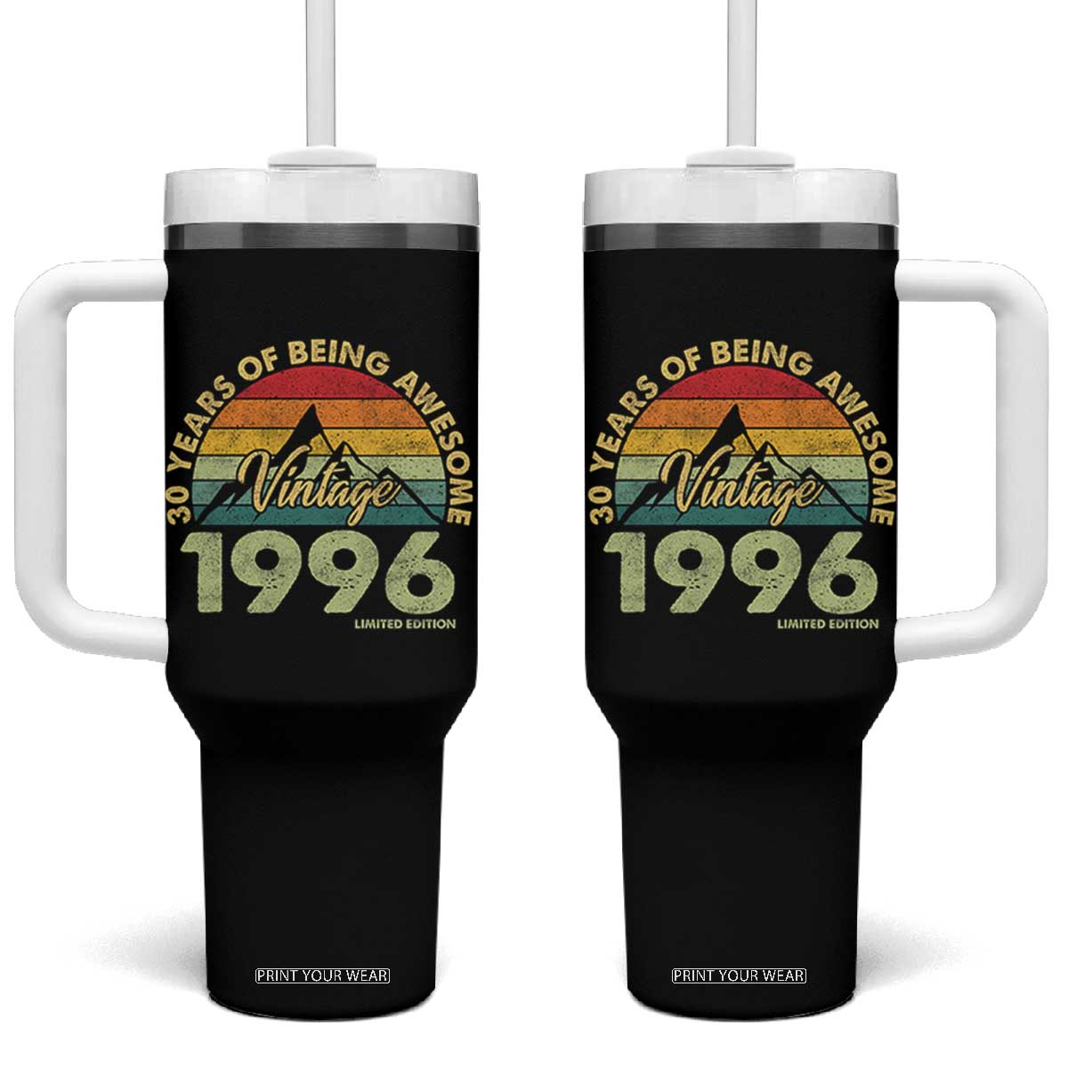 30th Birthday Tumbler With Handle Vintage 1996 Limited Edition 30 Year Old Gift