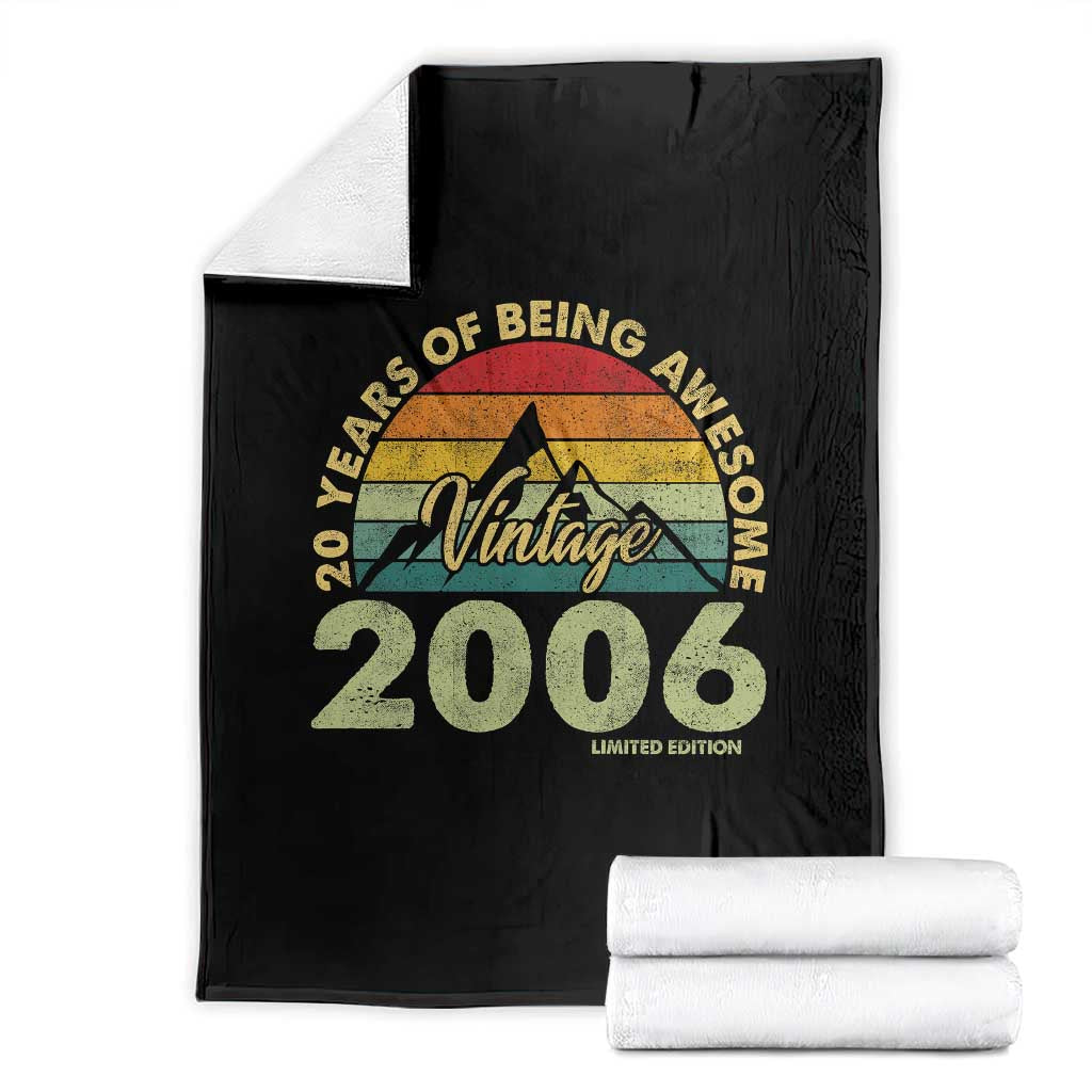 20th Birthday Throw Blanket Vintage 2006 Limited Edition 20 Year Old Gift