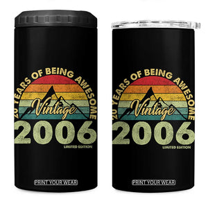 20th Birthday 4 in 1 Can Cooler Tumbler Vintage 2006 Limited Edition 20 Year Old Gift