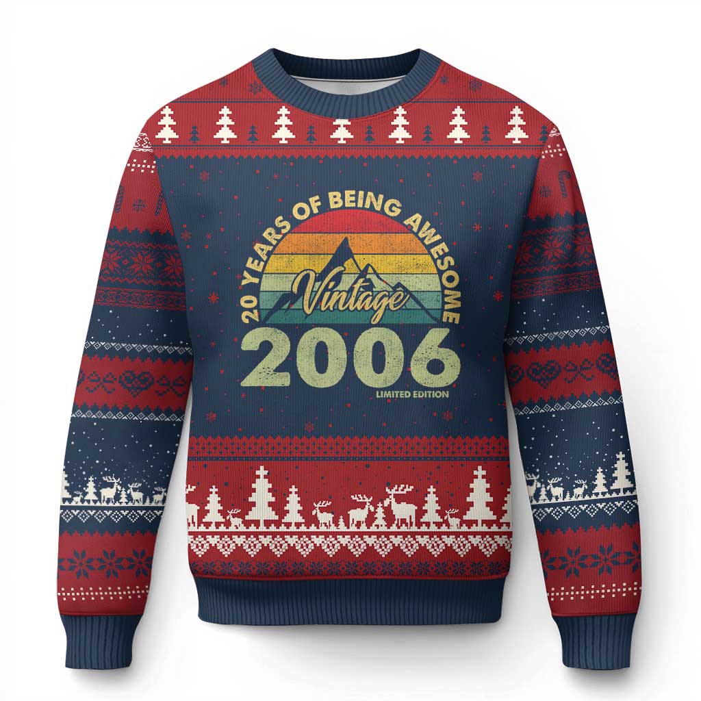 20th Birthday Ugly Christmas Sweater Vintage 2006 Limited Edition 20 Year Old Gift