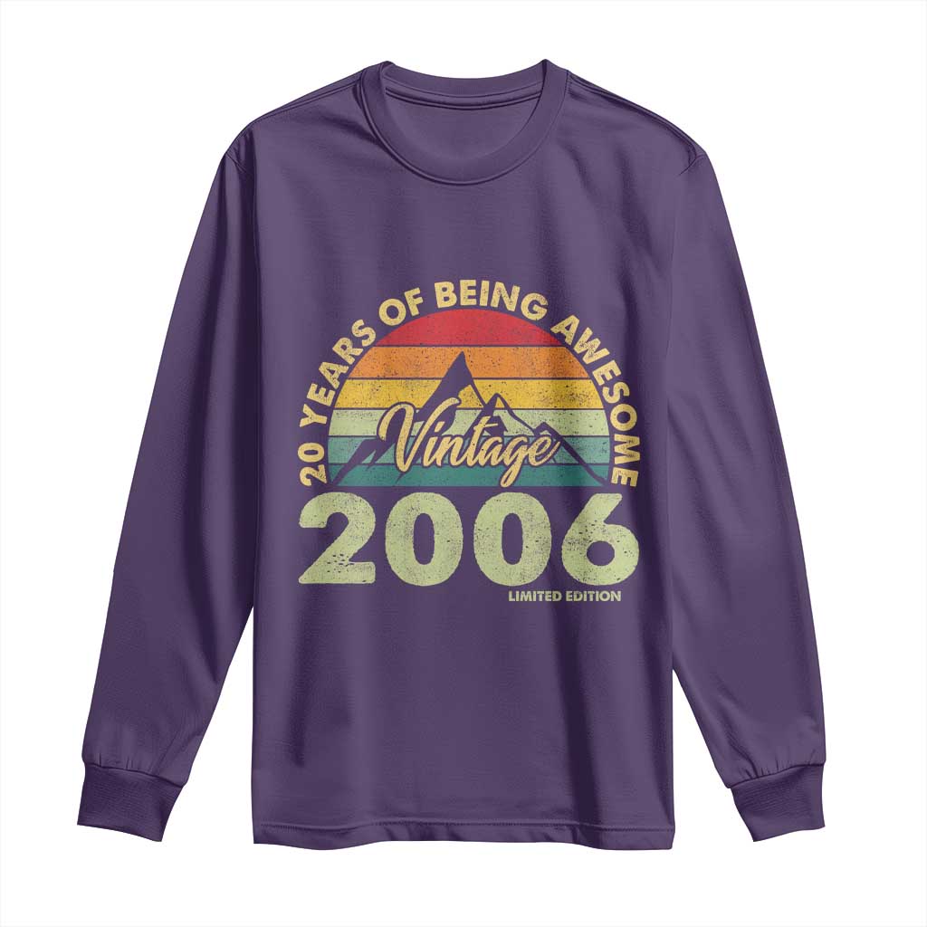 20th Birthday Long Sleeve Shirt Vintage 2006 Limited Edition 20 Year Old Gift