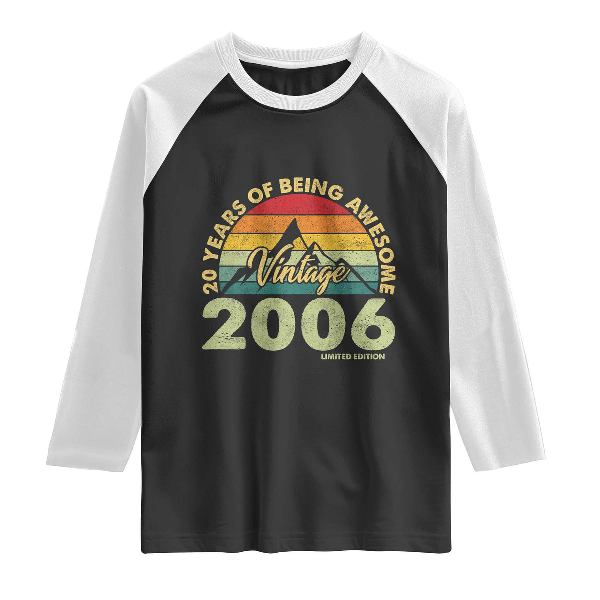 20th Birthday Raglan Shirt Vintage 2006 Limited Edition 20 Year Old Gift