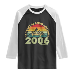 20th Birthday Raglan Shirt Vintage 2006 Limited Edition 20 Year Old Gift