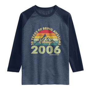 20th Birthday Raglan Shirt Vintage 2006 Limited Edition 20 Year Old Gift