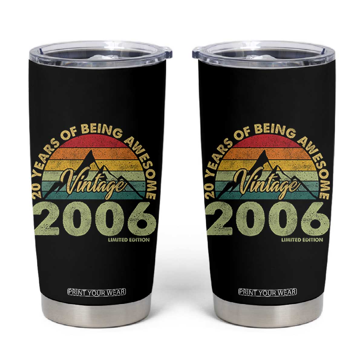 20th Birthday Tumbler Cup Vintage 2006 Limited Edition 20 Year Old Gift