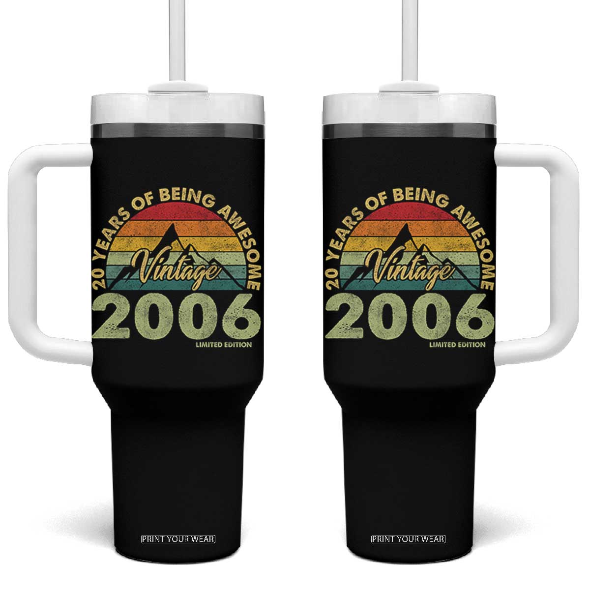 20th Birthday Tumbler With Handle Vintage 2006 Limited Edition 20 Year Old Gift