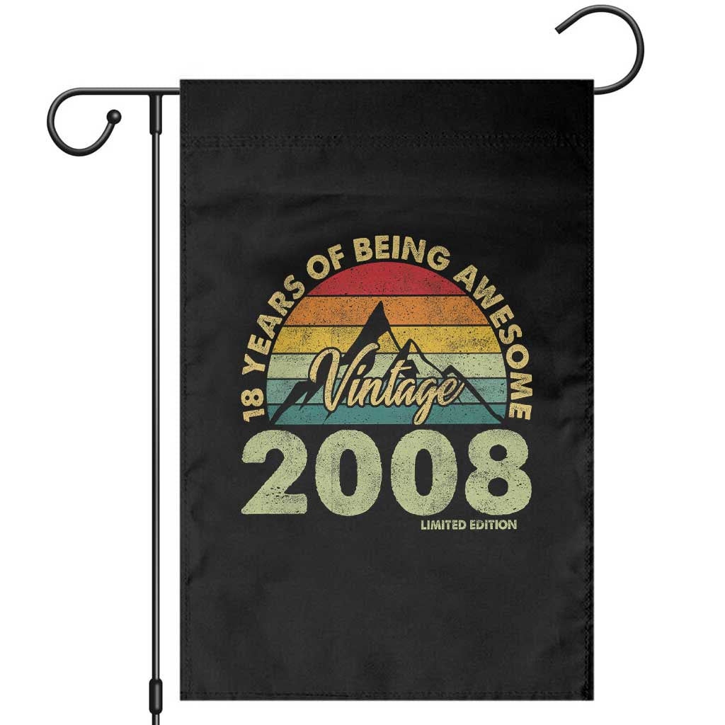 18th Birthday Garden Flag Vintage 2008 Limited Edition 18 Year Old Gift