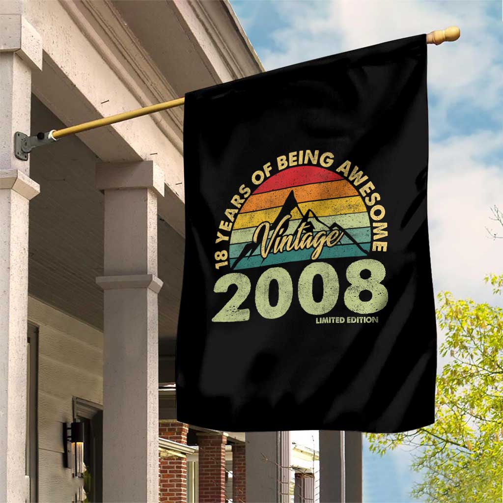 18th Birthday Garden Flag Vintage 2008 Limited Edition 18 Year Old Gift