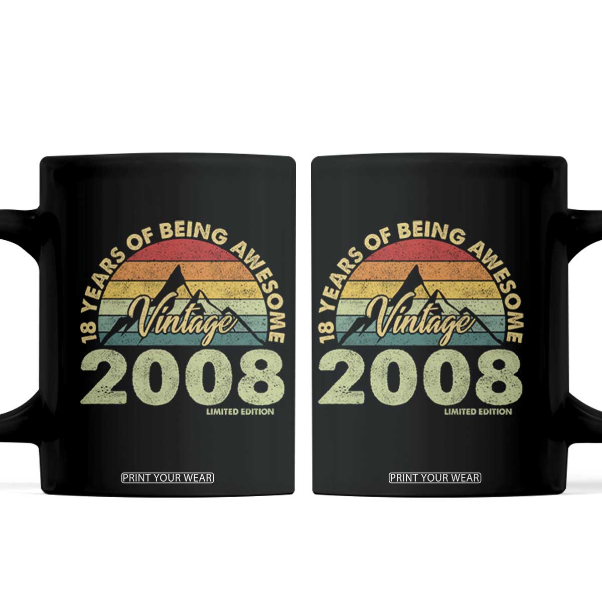 18th Birthday Coffee Mug Vintage 2008 Limited Edition 18 Year Old Gift