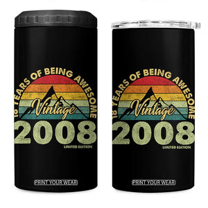 18th Birthday 4 in 1 Can Cooler Tumbler Vintage 2008 Limited Edition 18 Year Old Gift